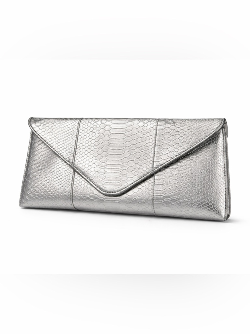 New with Tag! Urban Expressions Vegan Silver Textured Envelope Clutch Bag Purse